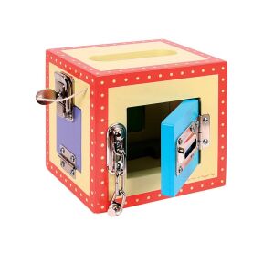 Bigjigs Toys Dřevěná skříňka se zámky - II. jakost