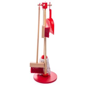 Bigjigs Toys úklidový hrací set červený