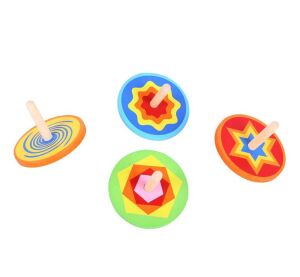 Bigjigs Toys Dřevěná barevná káča 1 ks