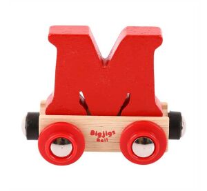 Bigjigs Rail Vagónek dřevěné vláčkodráhy - Písmeno M