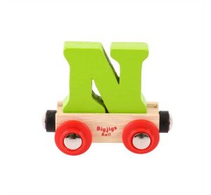 Bigjigs Rail Vagónek dřevěné vláčkodráhy - Písmeno N