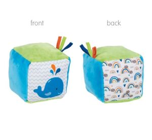 Goki Textilní motorická kostka Velryba/Duha