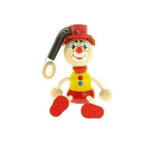 Klaun s kloboukem na pružině