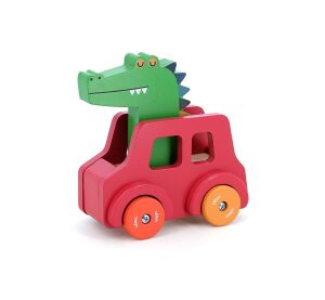 Vilac Dřevěné autíčko s klaksonem Krokodýl