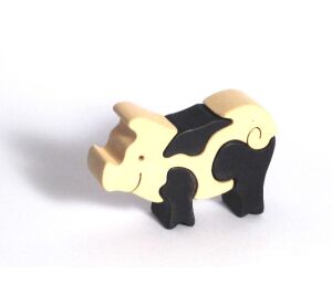 Fauna Dřevěné vkládací puzzle z masivu malé prasátko