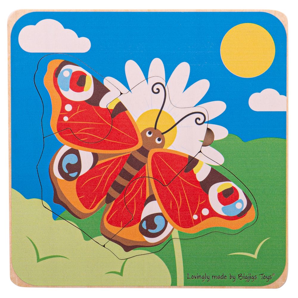 Levně Bigjigs Toys Vkládací puzzle životní cykly motýla