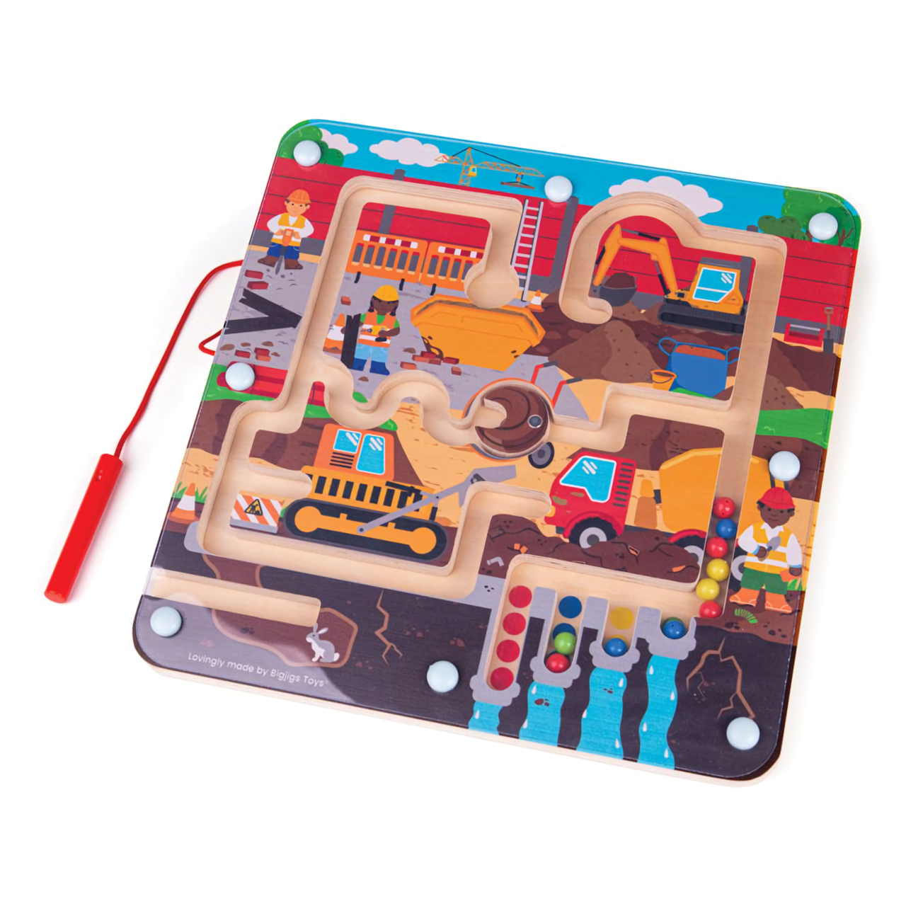 Levně Bigjigs Toys Magnetické bludiště Staveniště