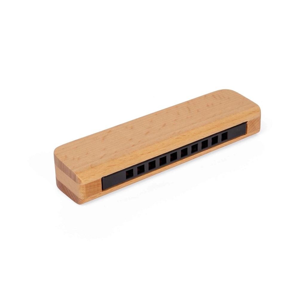 Bigjigs Toys Dřevěná harmonika přírodní