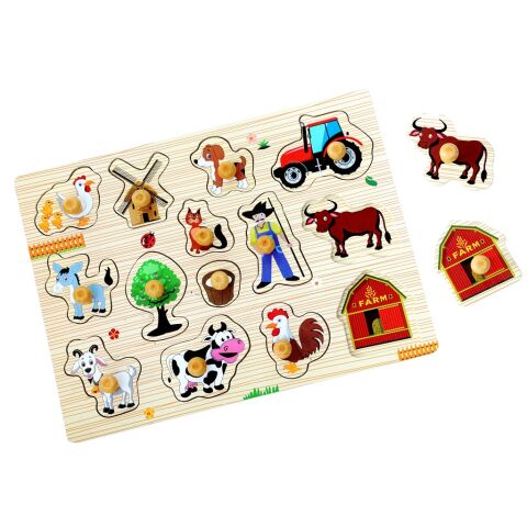 2Kids Toys Dřevěné puzzle Farma 14 dílků