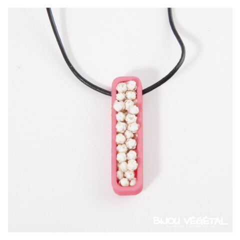 Živé šperky - Náhrdelník Jardiniere růžový s trvalými bílými květy