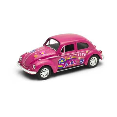 Welly Volkswagen Beetle model 1:34 růžový duhový