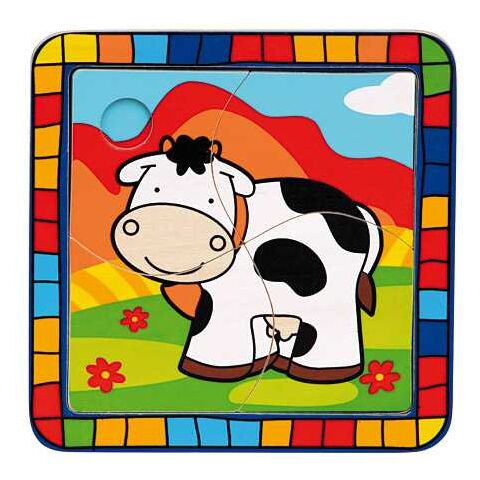 Bino Dřevěné vkládací puzzle kráva