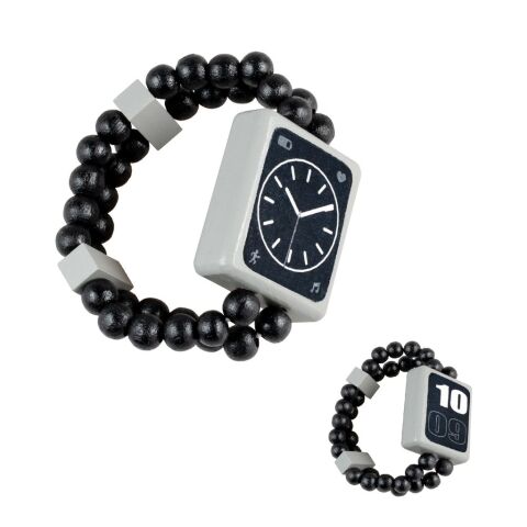 Detoa Dřevěné oboustranné hodinky černé