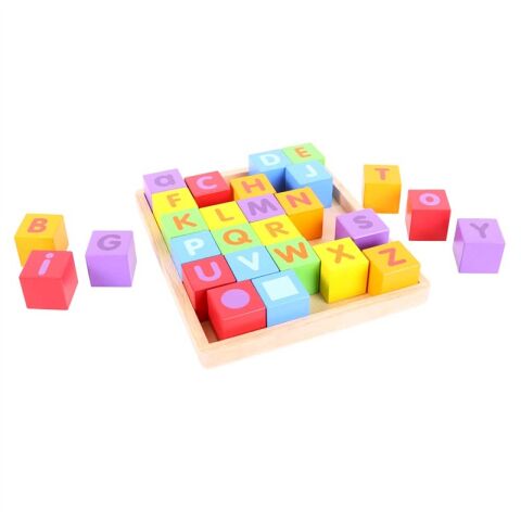 Bigjigs Baby Dřevěné kostky s abecedou