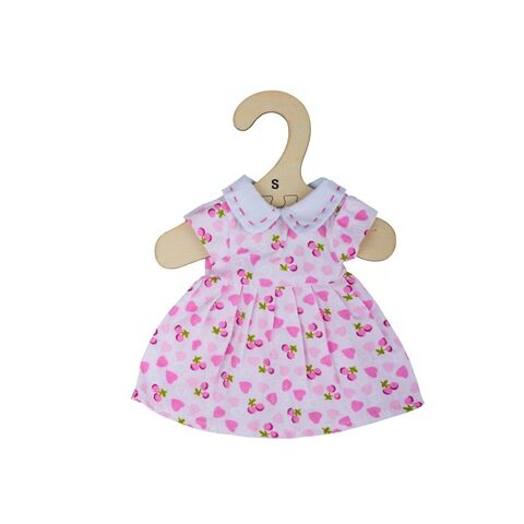 Bigjigs Toys Růžové šaty se srdíčky  pro panenku 28 cm