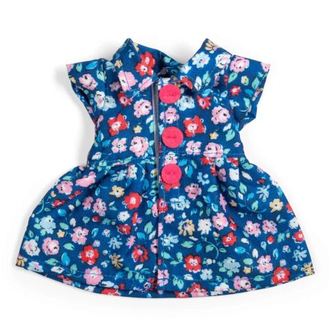 Bigjigs Toys Tmavě modré květinové šaty pro panenku 28 cm