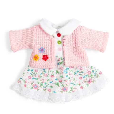 Bigjigs Toys Květinové růžové šaty a svetřík pro panenku 28 cm