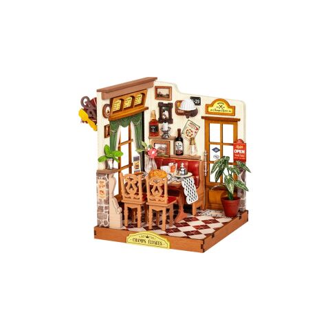 RoboTime 3D dřevěná skládačka Miniatura domečku Bistro na Champs-Élysées
