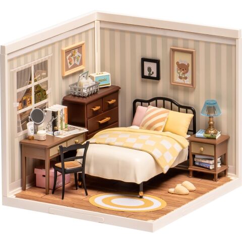 RoboTime 3D dřevěná skládačka Miniatura domečku Ložnice Sweet Dream
