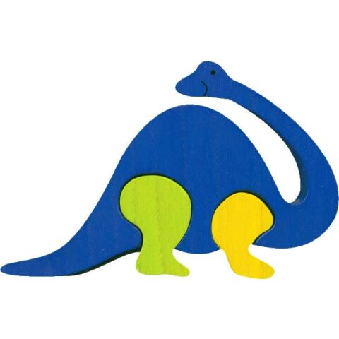 Fauna Dřevěné vkládací puzzle z masivu brontosaurus