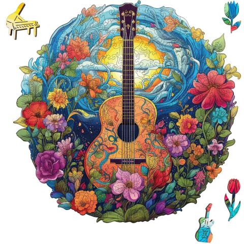 EscapeWelt Dřevěné puzzle Kytara 200 dílků