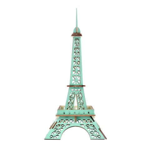 Woodcraft Dřevěné 3D puzzle Eiffelova věž tyrkysová