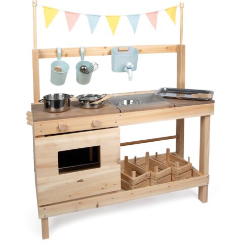 small foot Dřevěná venkovní kuchyňka a stánek 2 v 1