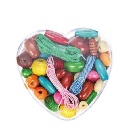 Lena Dřevěné perly v dóze srdíčko