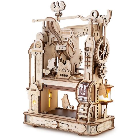 RoboTime 3D dřevěná mechanická skládačka Tiskařský lis