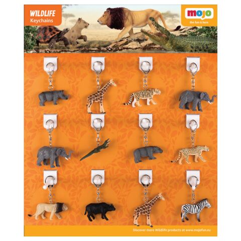 Mojo Displej 36 ks přívěsků na klíče - Zvířátka ze zoo