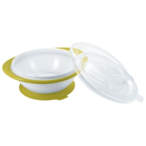 NUK Easy Learning Dětská miska se 2 víčky a přísavkou zelená