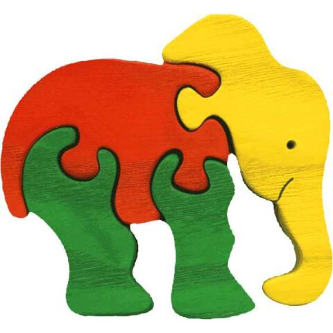 Fauna Dřevěné vkládací puzzle z masivu malý slon