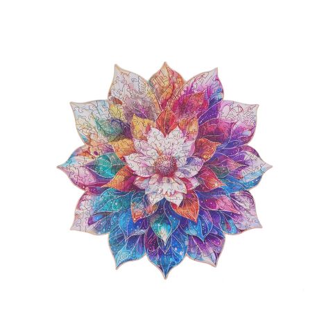 RoboTime Dřevěné puzzle Květinová mandala