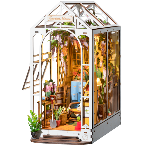 RoboTime 3D skládačka Zarážka na knihy Miniatura domečku Skleník