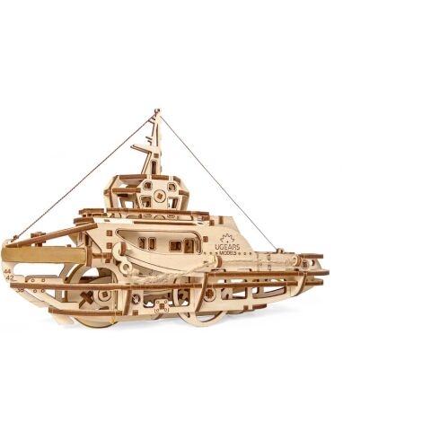 Ugears 3D dřevěné mechanické puzzle Remorkér