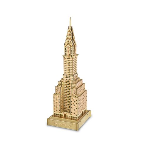 Woodcraft Dřevěné 3D puzzle Chrysler Building přírodní