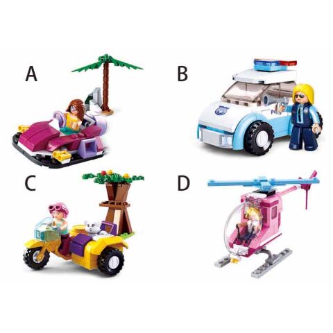 Sluban Girls Dream Holidays M38-B0600 Display - 4druhy / 8ks