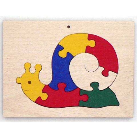 Makovský Dřevěné vkládací puzzle Šnek v rámu