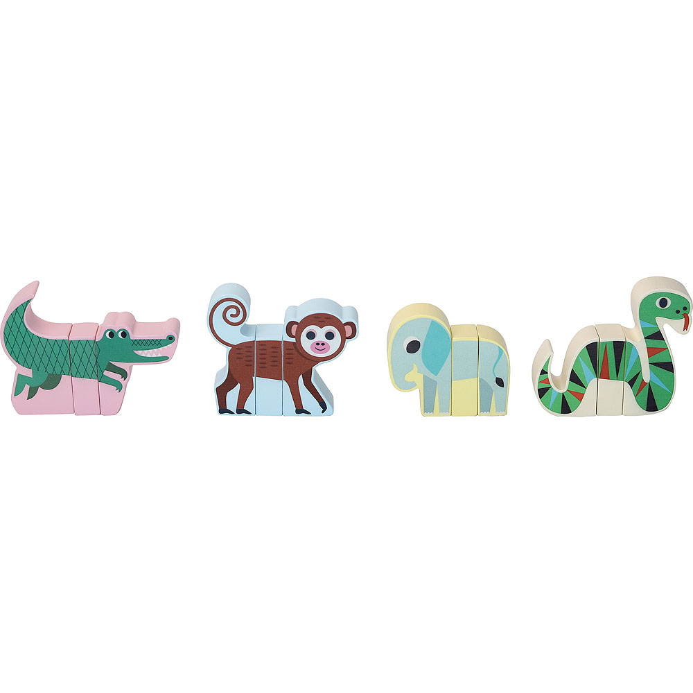 Levně Vilac Dřevěné magnetické puzzle zvířátka Jungle