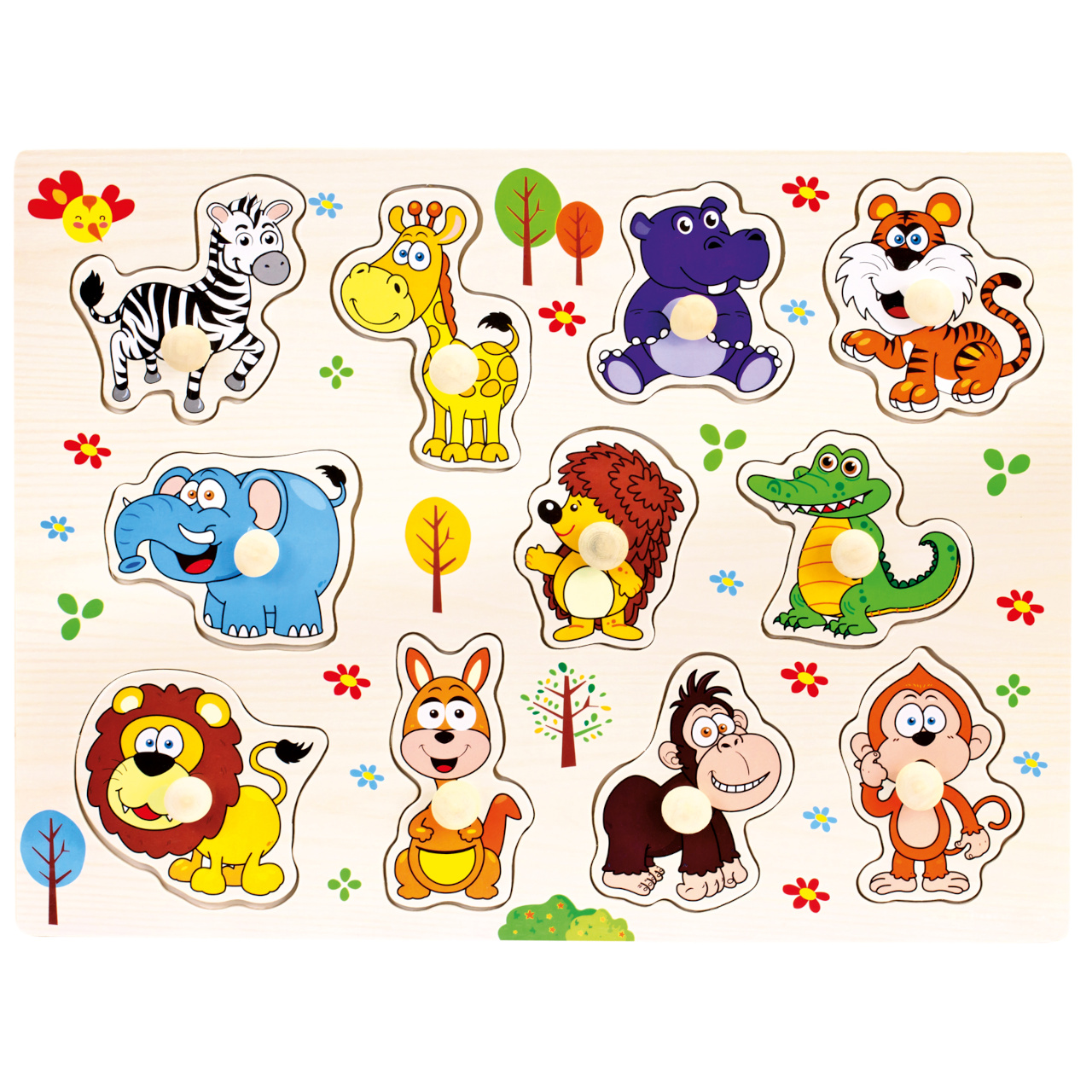 Levně Bino Dřevěné puzzle safari 11 dílků