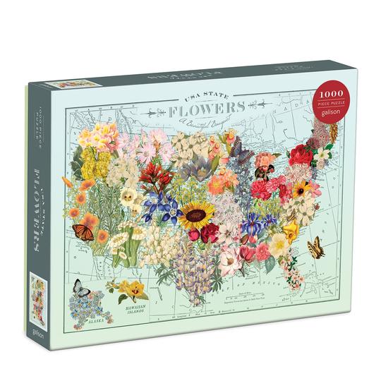 Levně Galison Puzzle Květy USA 1000 dílků