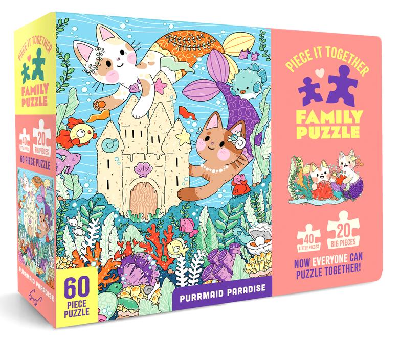 Levně Chronicle Books Rodinné puzzle Purrmaid Paradise 60 dílků