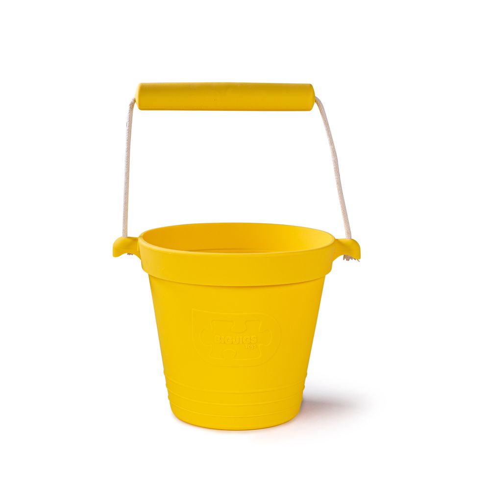 Levně Bigjigs Toys Plážový kyblíček žlutý