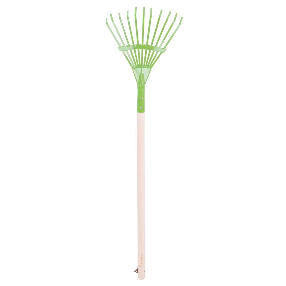 Levně Bigjigs Toys Zahradní hrábě na listí zelené