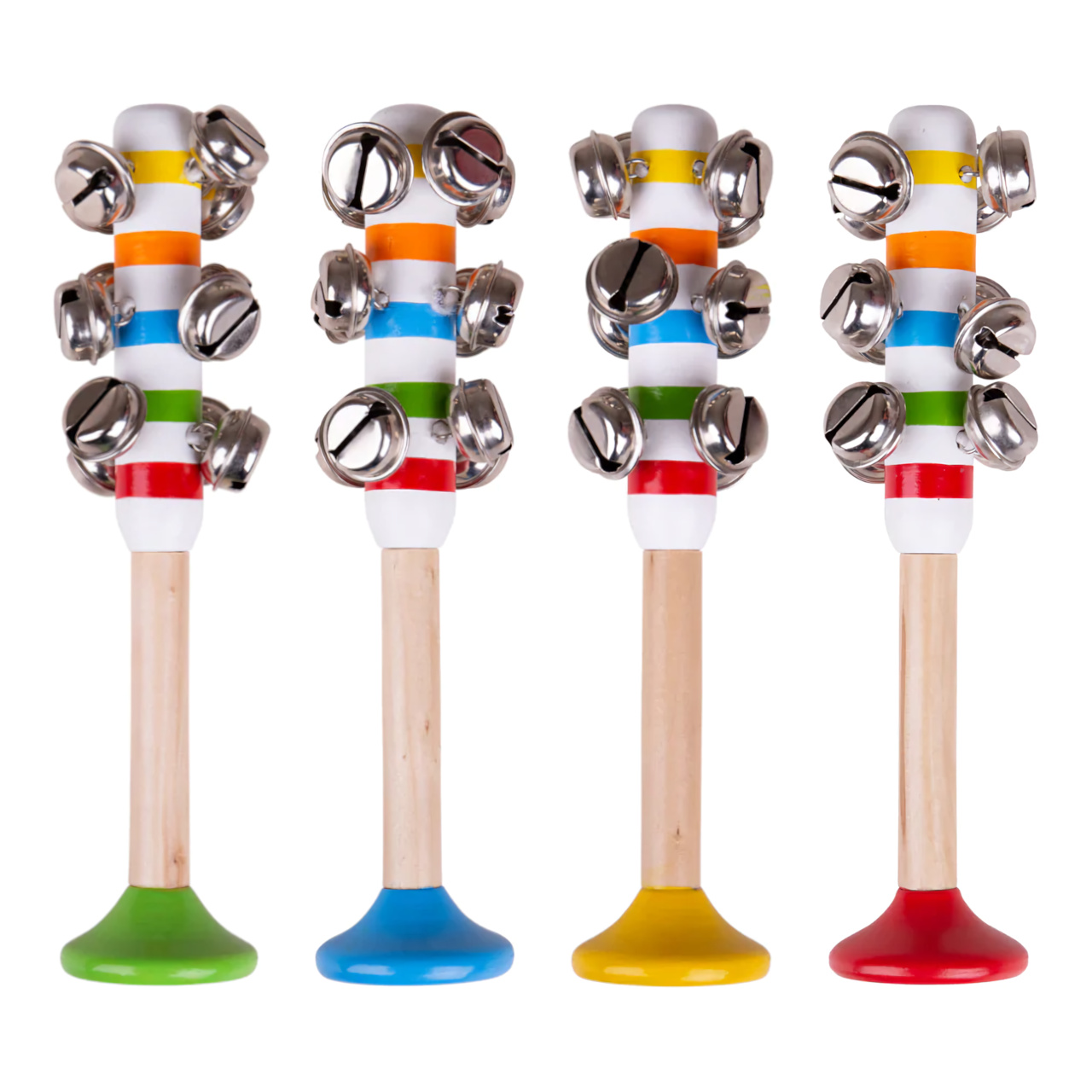 Bigjigs Toys Rolničky pruhované 1ks modrá