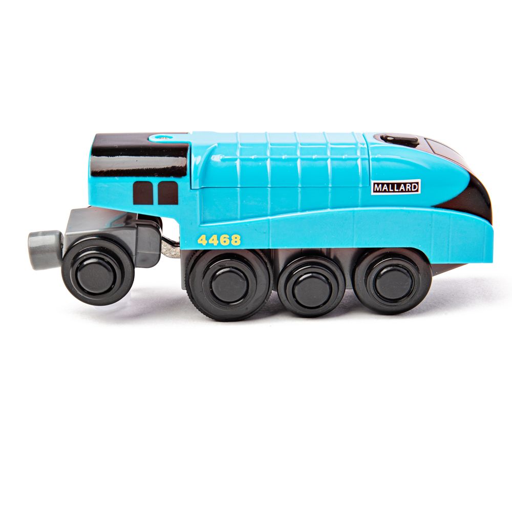 Levně Bigjigs Rail Elektrická lokomotiva Mallard modrá