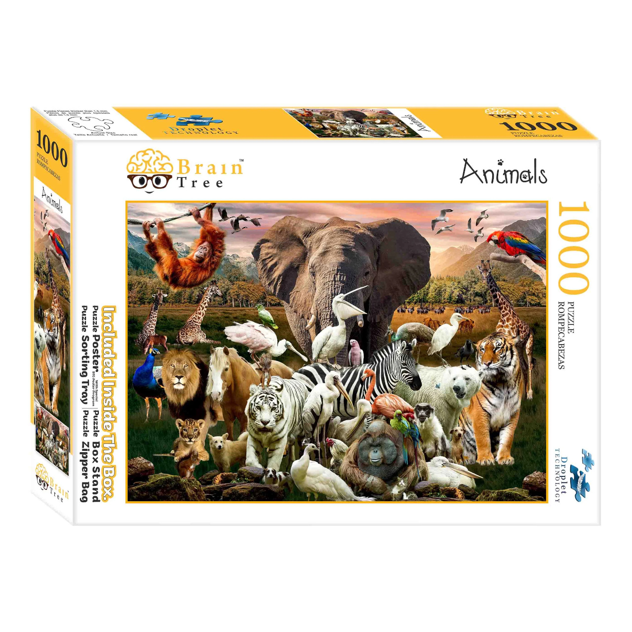 Levně Brain Tree Puzzle Zvířata 1000 dílků
