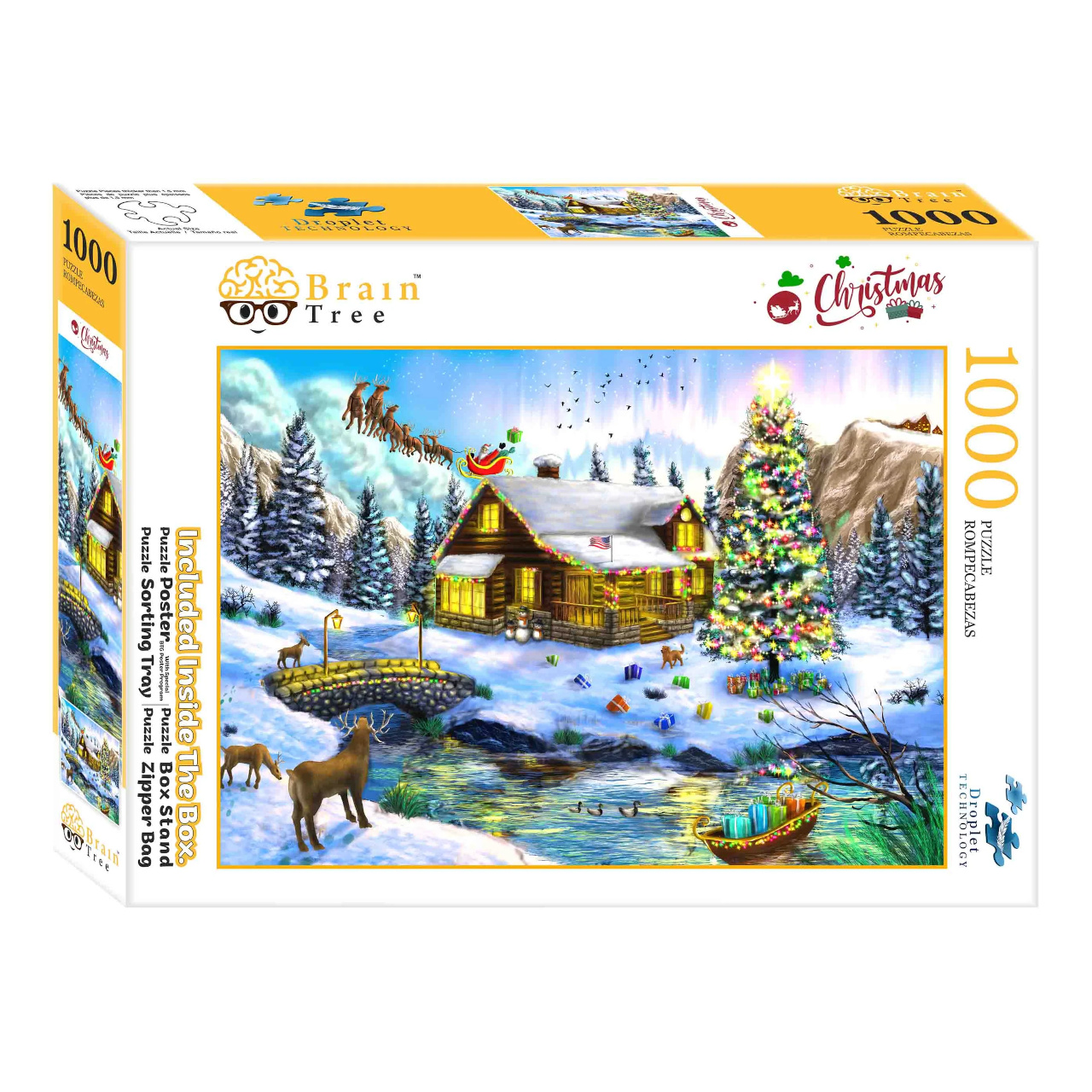 Levně Brain Tree Puzzle Vánoční scenérie 1000 dílků
