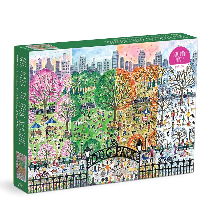Levně Galison Puzzle Psí park 4 roční období 1000 dílků