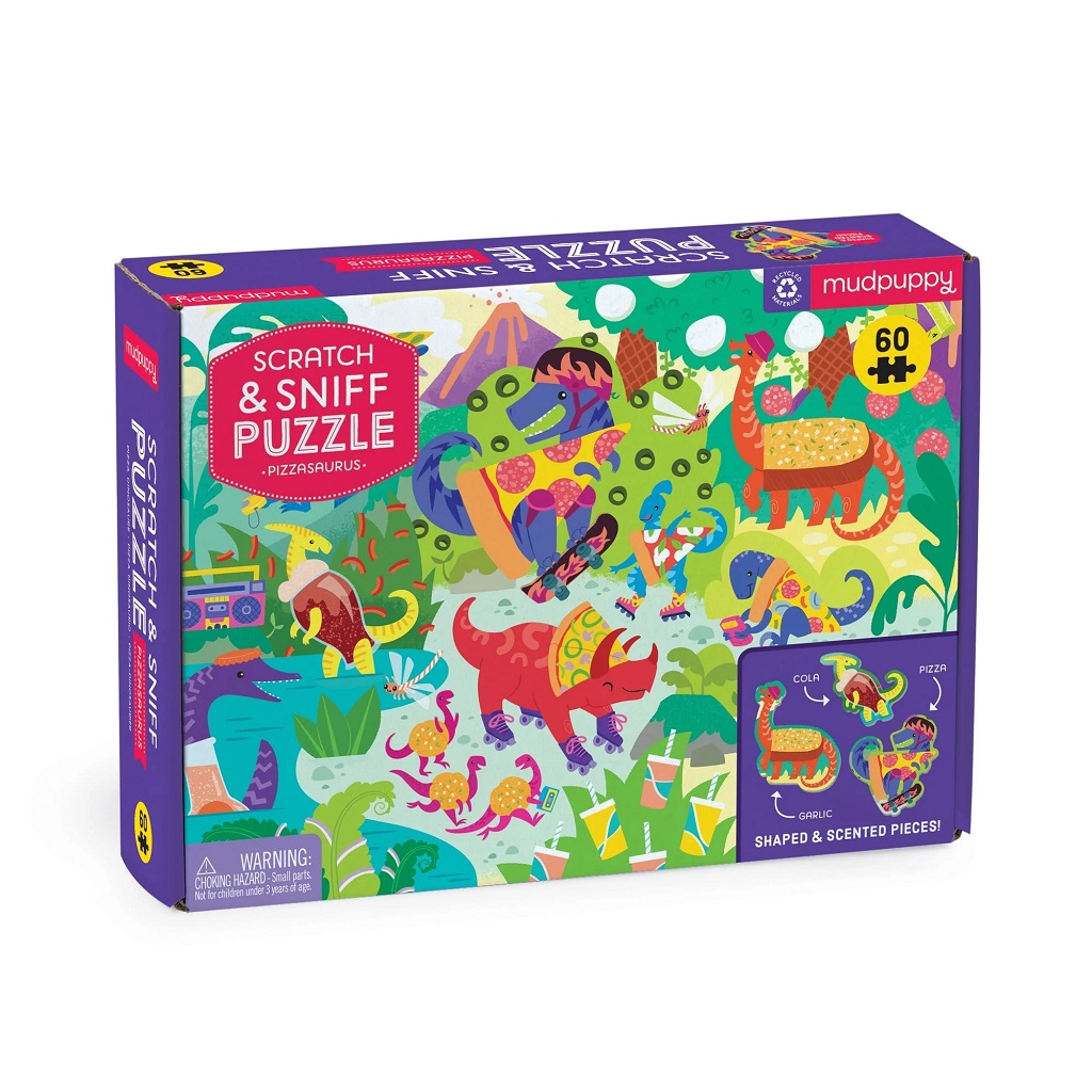 Levně Mudpuppy Puzzle Pizzasaurus 60dílné s vůní
